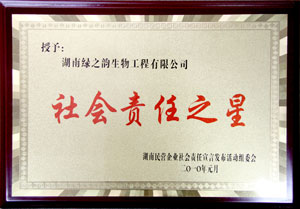 綠之韻集團董事常務(wù)副總經(jīng)理勞嘉獲“社會責任之星”稱號