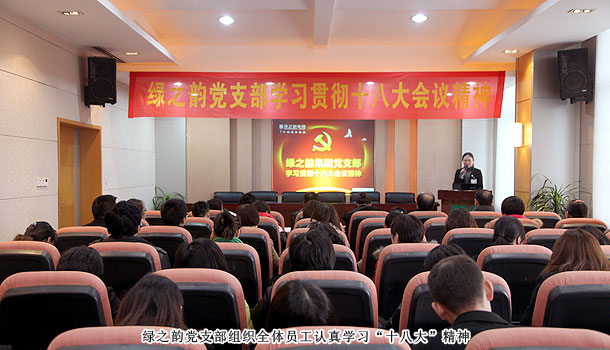 綠之韻集團(tuán)黨支部組織全體員工認(rèn)真學(xué)習(xí)貫徹黨的十八大會議精神